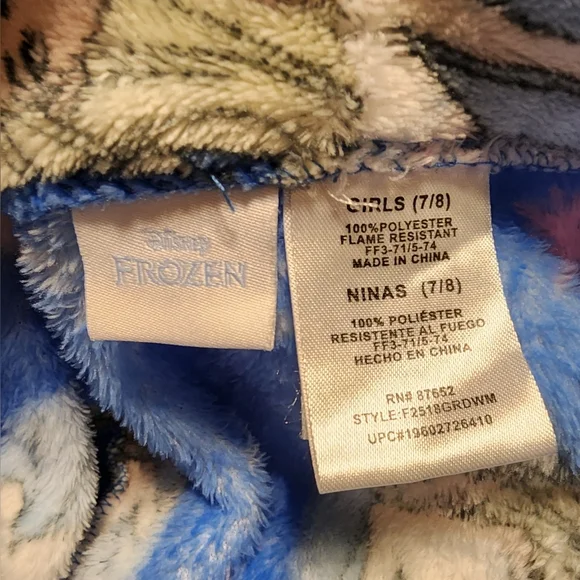 Girls Plush Frozen Elsa Robe, EUC, Size M 7/8 - Picture 4 of 4